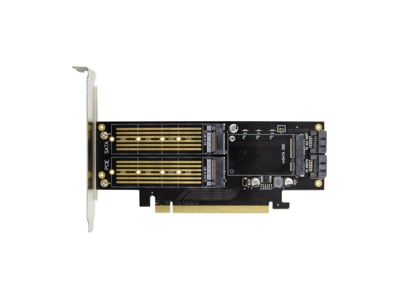 3 In 1 PCI-E 3.0 X16 To NGFF M.2 NVMe AHCI SSD Adapter Card For M Key B Key Carousel 1