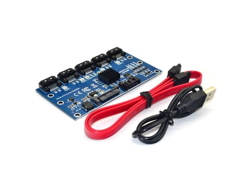 SATA Riser Expansion Card 1 To 5 Port SATA3.0 Motherboard 6Gbps Multiplier SATA Carousel 1