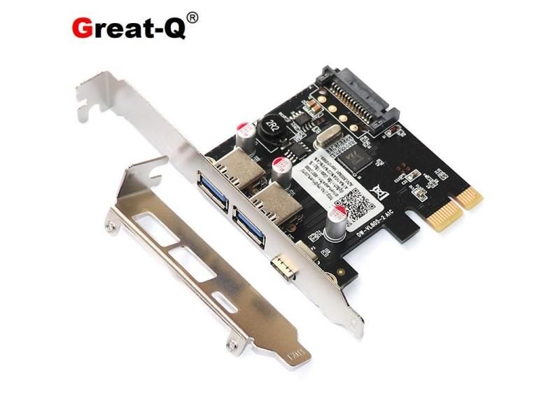 PCIE PCI Express To Usb 3.1 Type-c Dual Usb 3.0 Pci-e Riser Card Adapter Type C Carousel 1