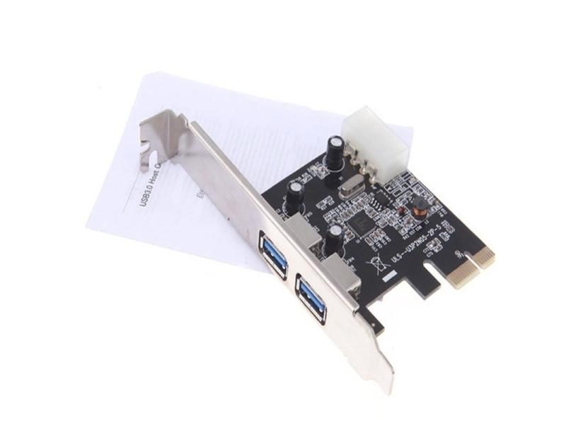 2-Port SuperSpeed USB 3.0 PCI-E PCIE PCI Express 4-pin IDE Connector Adapter Carousel 1