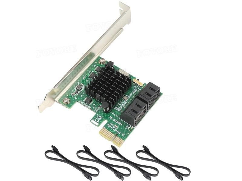 PCIE To SATA Expansion Card PCI Express X1 To 4 Ports SATA 3 3.0 III 6Gbps SSD Carousel 1
