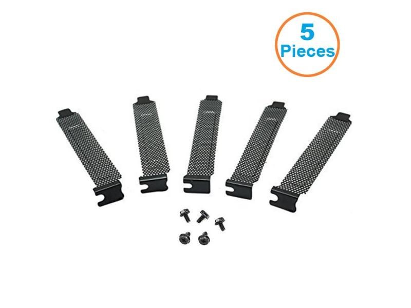 5pcs/lot Black Hard Steel PCI Slot Covers Bracket W/ Screws Full Profile Carousel 1