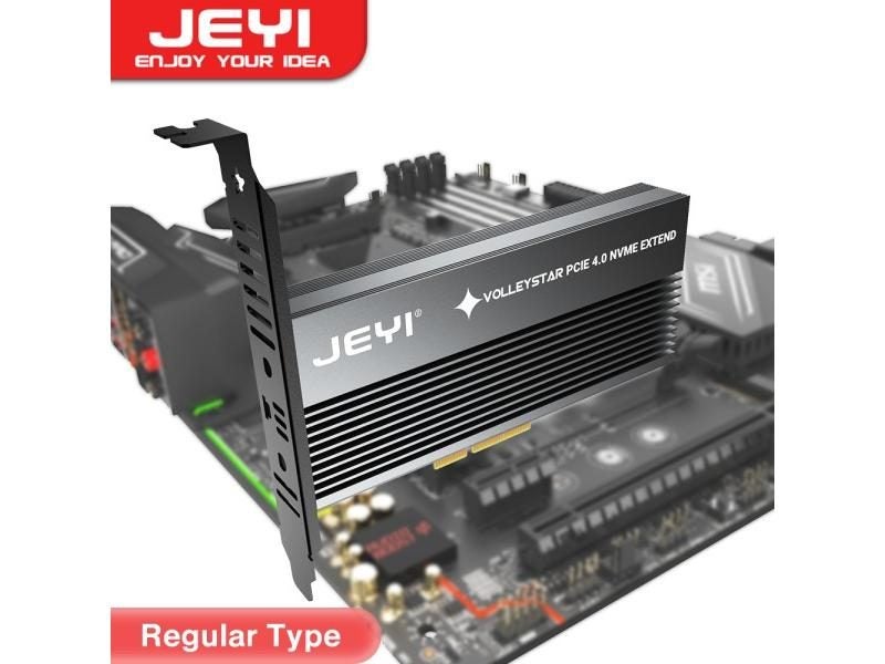 JEYI VolleyStar PCIE To NVMe Adapter With Aluminum Alloy Heatsink M.2 RGB PCIe Carousel 1