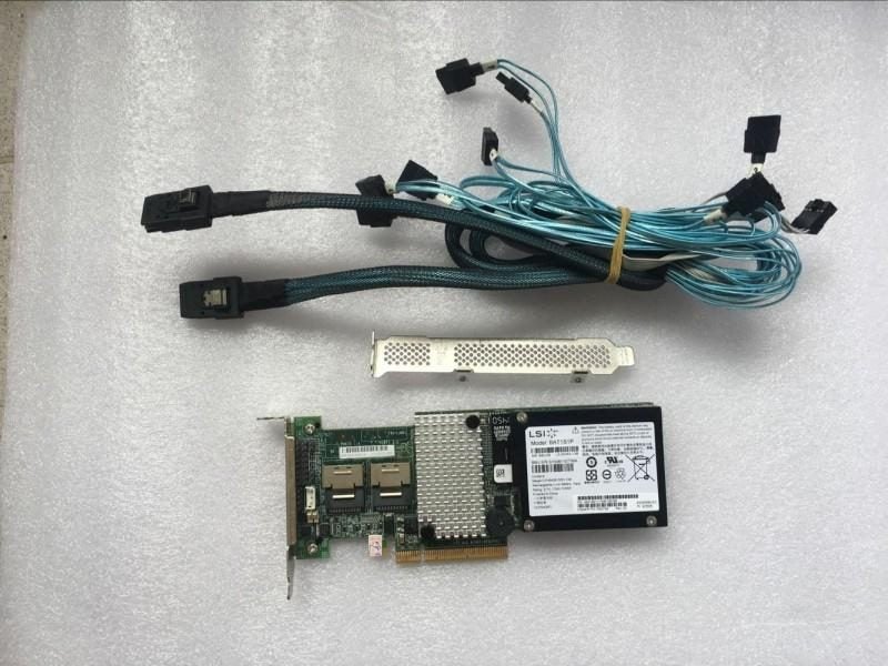 LSI Megaraid SAS 9260-8i RAID Controller SFF-8087 To 7-Pin SATA Cables BATTERY Carousel 1
