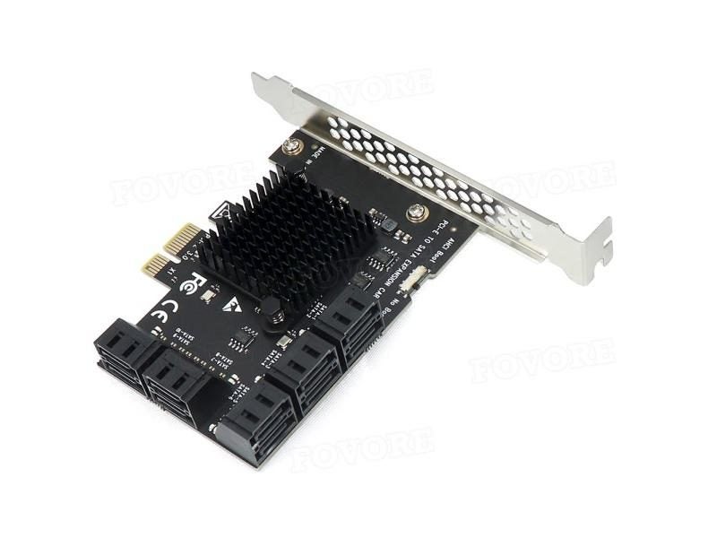 PCI Express To 10 Port SATA Controller SATA 3 III 3.0 6Gbps To PCI-e X1 Card Carousel 1
