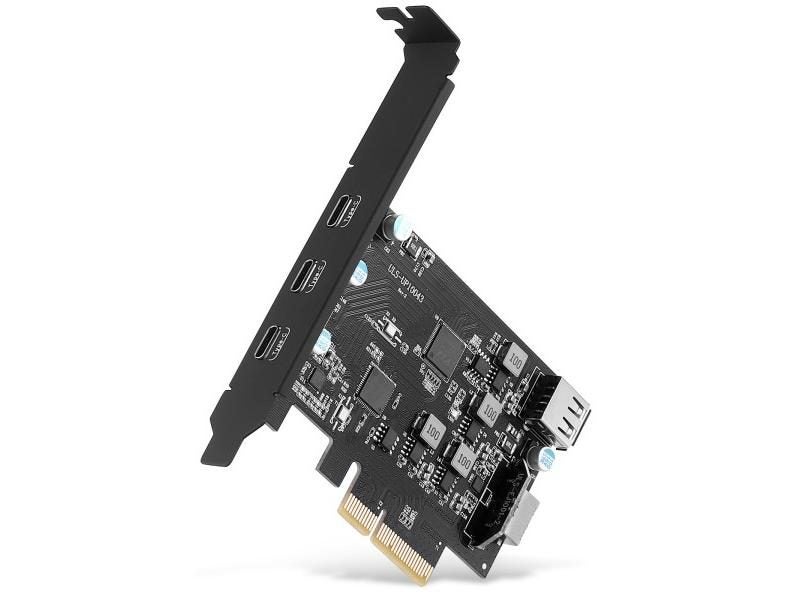 PCI-e To USB 3.2 Gen 2 5ports Card With 20Gbps Bandwidth 3xUSB-C 1xA-Key 20 Pin Carousel 1