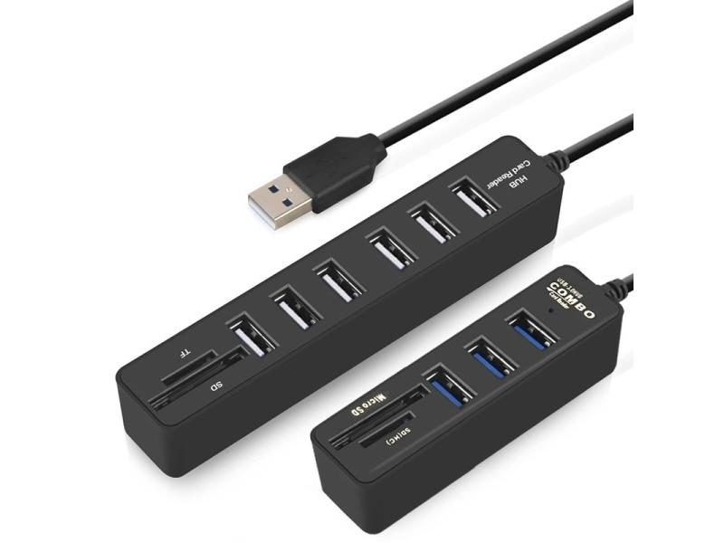Mini USB Hub 2.0 3 Port With TF SD Card Reader 6 Port 2.0 Hab Adapter Carousel 2