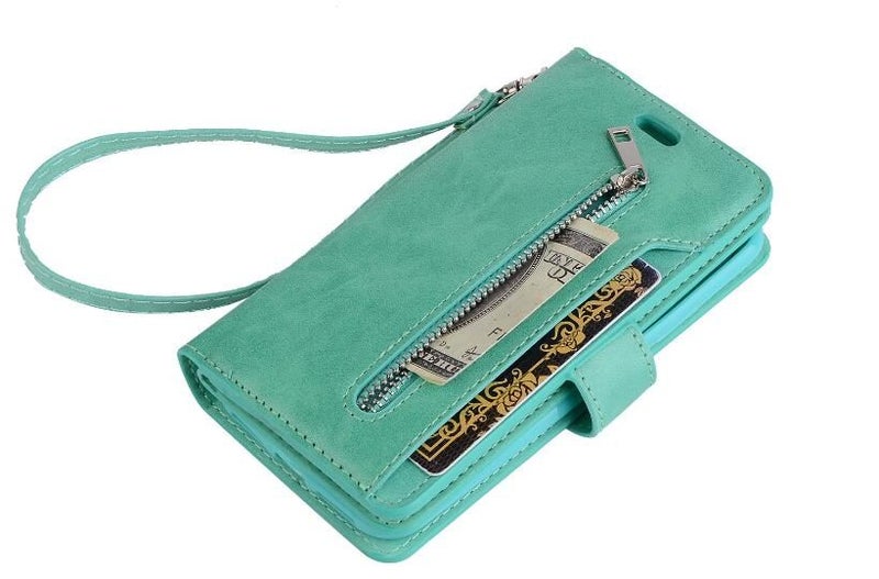 Huawei P9 case 10 cardS slots wallet leather case with zip Carousel 2