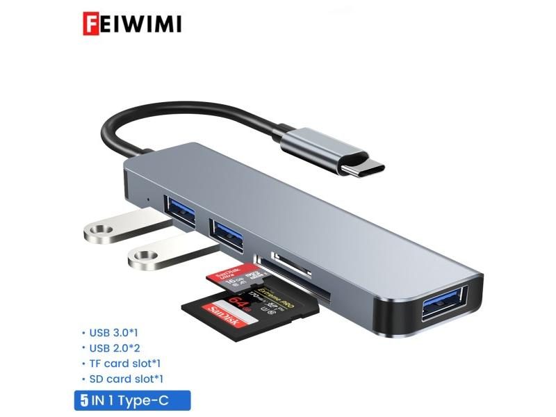 USB C HUB 3.0 5 IN 1 For Macbook Pro PC With TF SD Reader Carousel 2