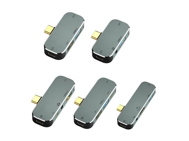 6 In 1 Type C Hub With 3.55mm Jack PD100W USB3.0 2.0 3.1 HDMI Compatible Carousel 2