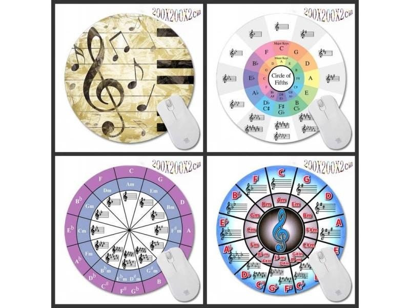 Piano Music Symbol Mouse Pad 200X200 220X220MM Gaming Mat Carousel 2