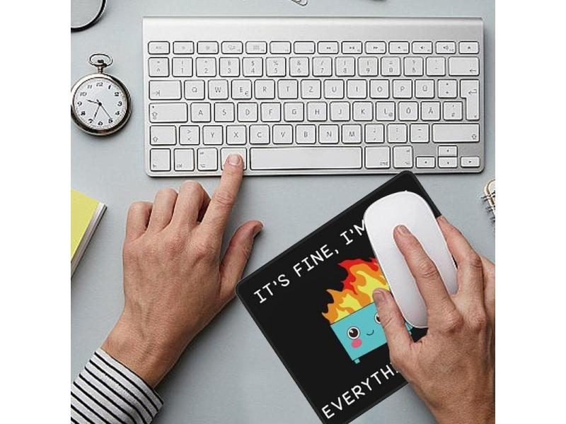 Dumpster On Fire Small Cute Funny Round Mousepad With Non-Slip Base Desk Carousel 1