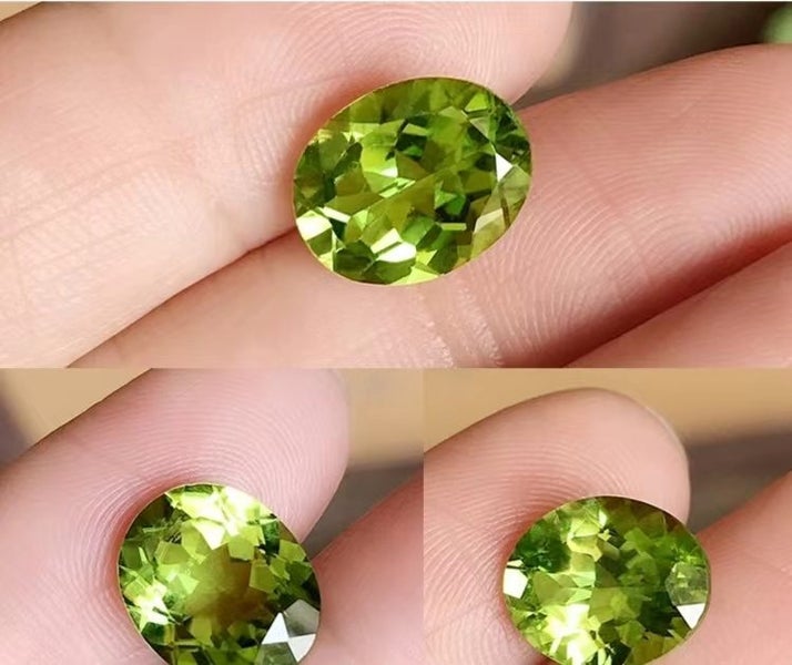 High quality natural olivine colored gemstone bare stone 10mm*12mm Carousel 1