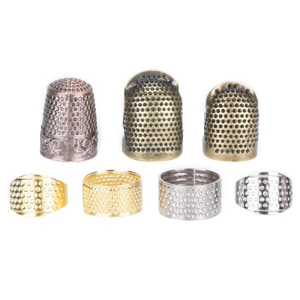sewing thimble brass finger protector hardworking thimble handcraft accessory Carousel 1