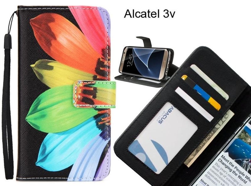 Alcatel 3v case 3 card leather wallet case printed ID Carousel 1