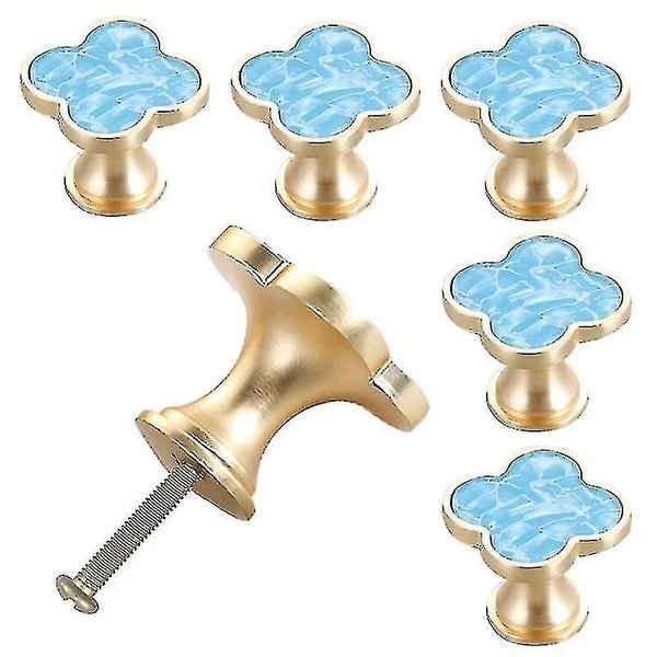 6 Pcs Four-leaf Knobs Creative Metal Handle Cabinet Drawer Pulls For Furniture Carousel 1