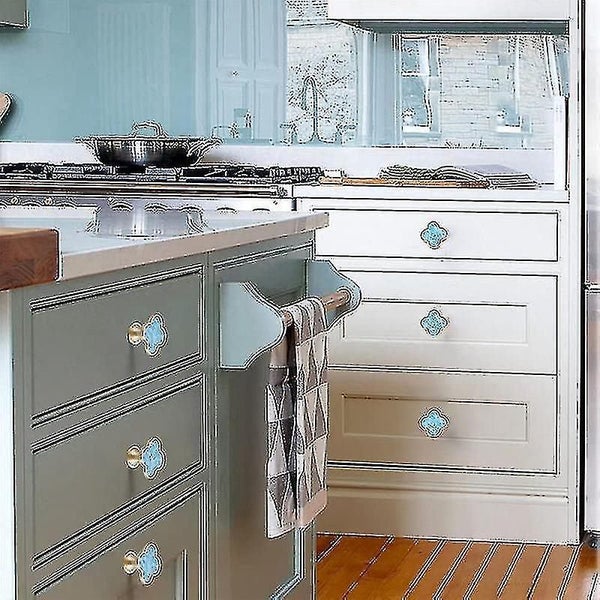 6 Pcs Four-leaf Knobs Creative Metal Handle Cabinet Drawer Pulls For Furniture Carousel 4