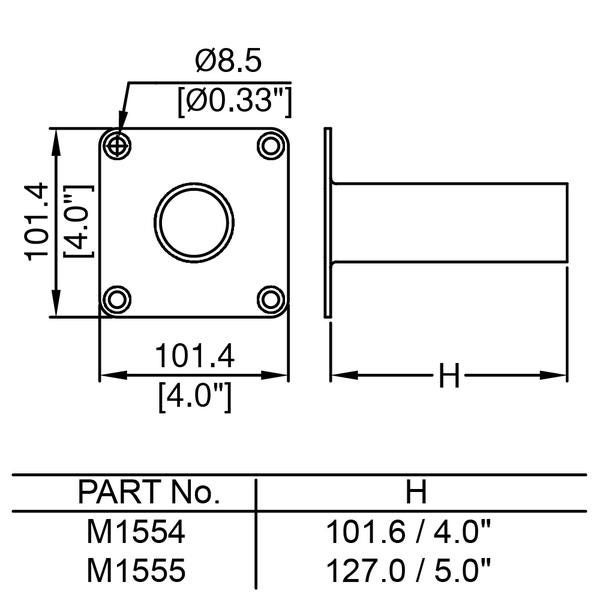 Penn Elcom M1555 127mm Deep Heavy Duty Speaker Mounting Top Hat To Suit 35mm ... Carousel 2