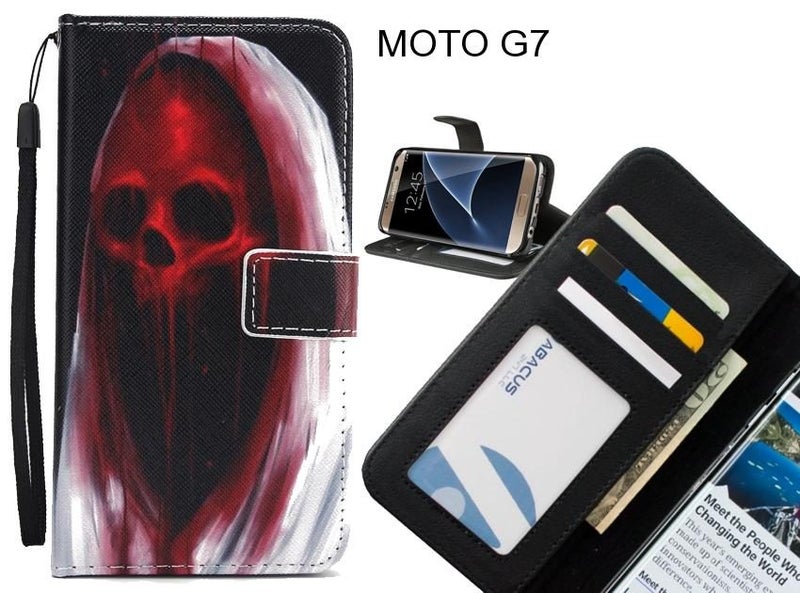 MOTO G7 case 3 card leather wallet case printed ID Carousel 1