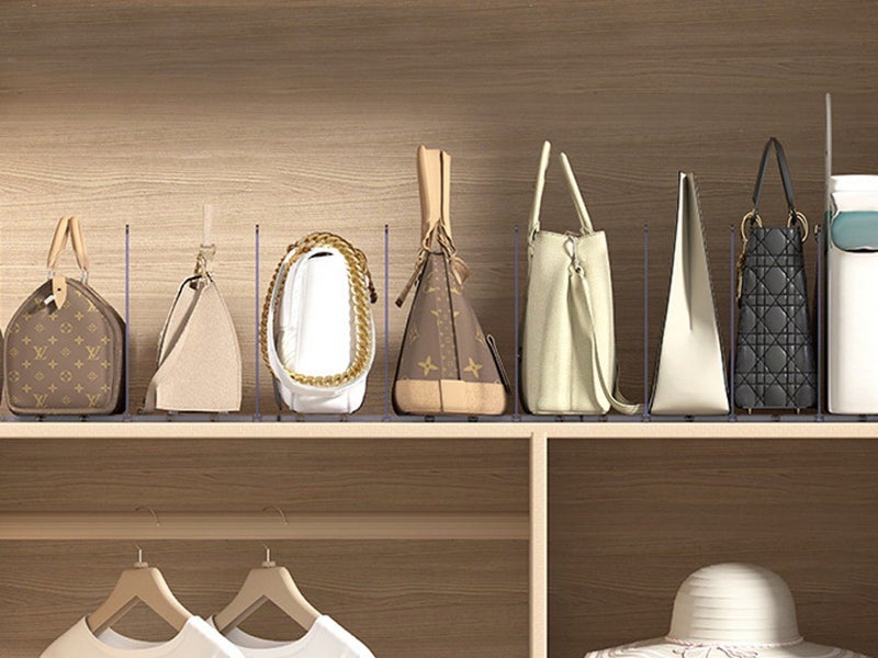 3 Compartment Adjustable Closet Shelf Dividers for Handbags Purse Clothes Books Carousel 3