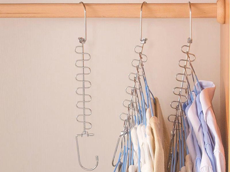 2 X Clothes Pants Hanger Space Saver Closet Organizer Rack Carousel 2