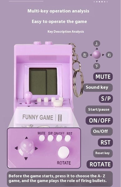 Mini Portable Game Console With Keychain Children Handheld Puzzle Retro #AE2 Carousel 2