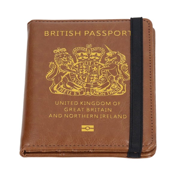passport cover passport holder passport case UK Passport Card Holder Brown Safe Carousel 2
