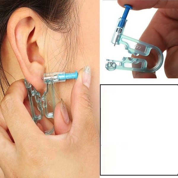 BUDGET EAR PIERCING KIT with jewellery + Swab pack << > NZ STOCK Carousel 1