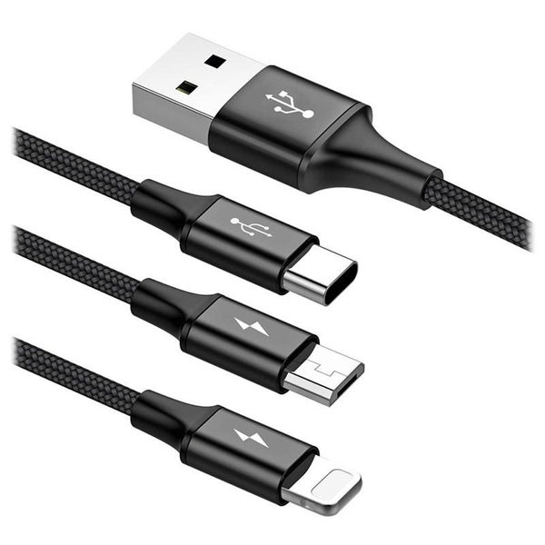 Baseus 3 in 1 USB-C, Lightning & Mirco USB Charging Cable Carousel 2