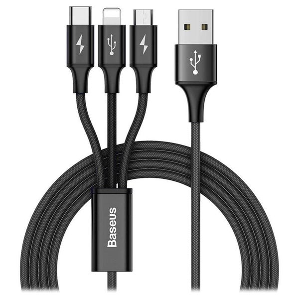 Baseus 3 in 1 USB-C, Lightning & Mirco USB Charging Cable Carousel 1