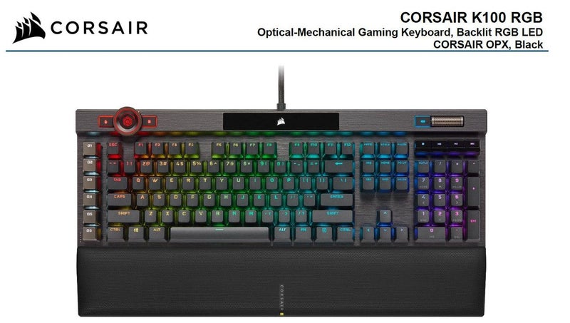 Corsair K100 RGB, Cherry Corsair OPX Switch, AXON 44-Zone RGB, PBT Double-Sho... Carousel 1