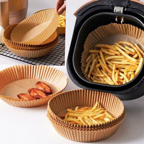 2*25 pcs Disposable Air Fryer Paper Liners, 50Pcs Non-Stick Food Grade #DF307 Carousel 1