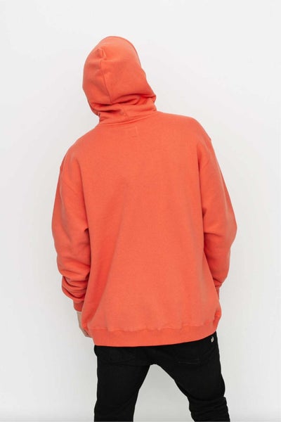 Brixton Mens Crowd Hooded Fleece in Coral Carousel 2