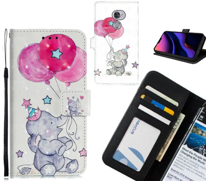 Vodafone V8 Case Leather Wallet Case 3D Pattern Printed Carousel 1