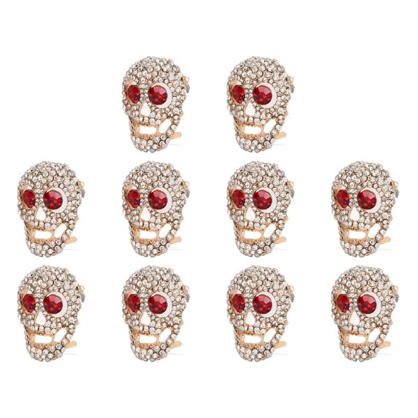 diy skull rivets punk style skull prong stud gothic ornament 10 Pcs DIY Skull Carousel 1