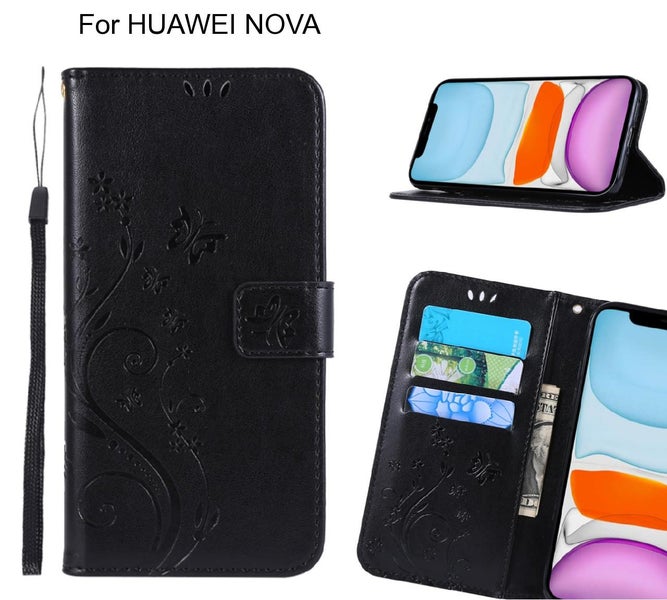 HUAWEI NOVA Case Embossed Butterfly Wallet Leather Cover Carousel 1