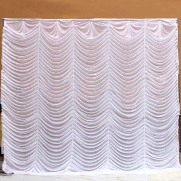 Ice Silk Back Drop Full Wave 3m x 3m - White Carousel 1