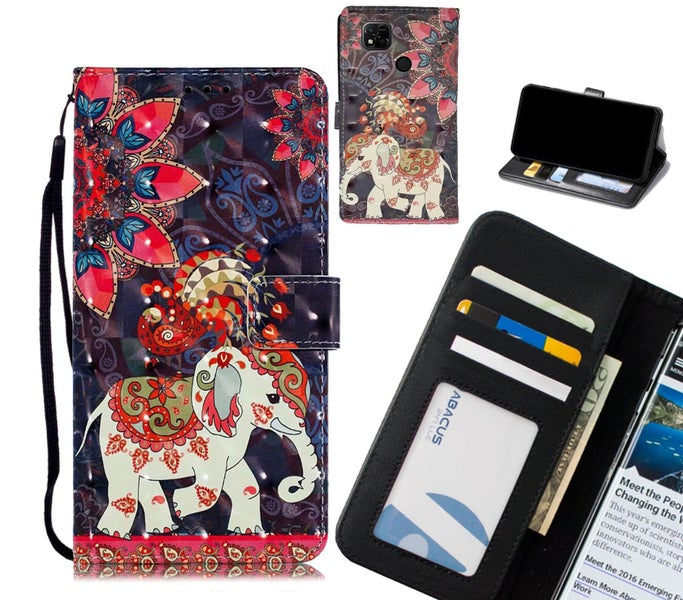 Xiaomi Redmi 10A Case Leather Wallet Case 3D Pattern Printed Carousel 1