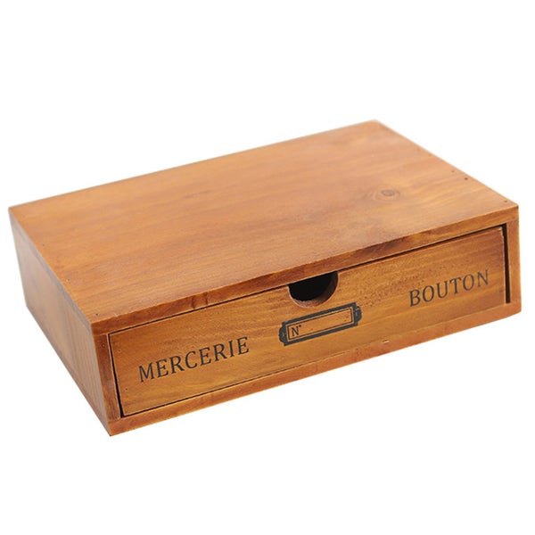 desktop wooden drawer storage box single drawer box vintage box drawer desktop Carousel 2