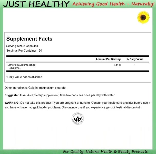 TURMERIC - WHOLE ROOT - 720 MG - 240 CAPSULES Carousel 2