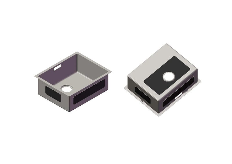 544x446mm Single Bowl Sink Stainless Steel Carousel 3