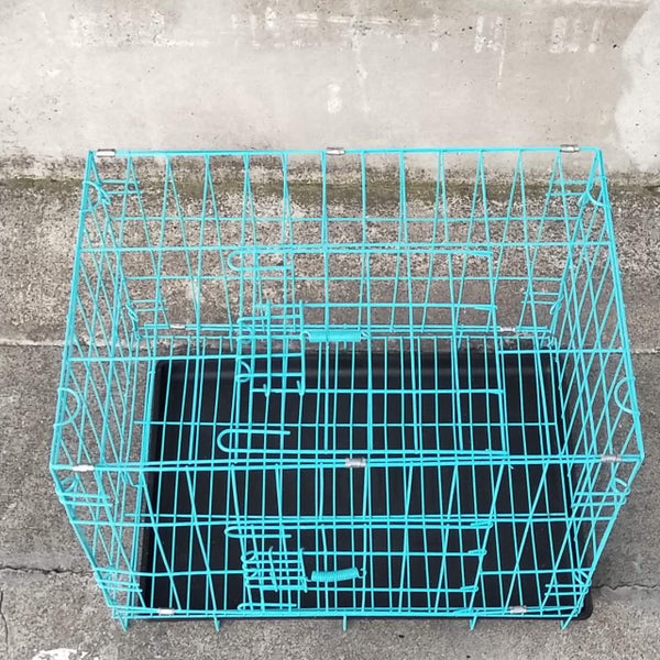 Pet Cage - 50CM Wide Collapsible Metal Pet Cage BLUE Carousel 4