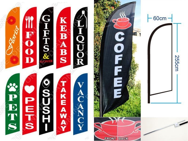 'SUSHI' 3.4m Sign Commercial Feather Banner Flag Carousel 3