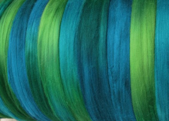 Felting Spinning Monsoon Hand-Dyed 18.5 micron Merino Roving Fibre 20 gm Carousel 1
