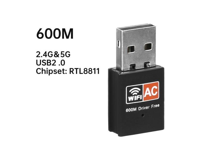 Dual Band USB Wifi 1200Mbps Adapter 2.4GHz 5GHz WiFi With 4 Antenna PC Mini Carousel 1