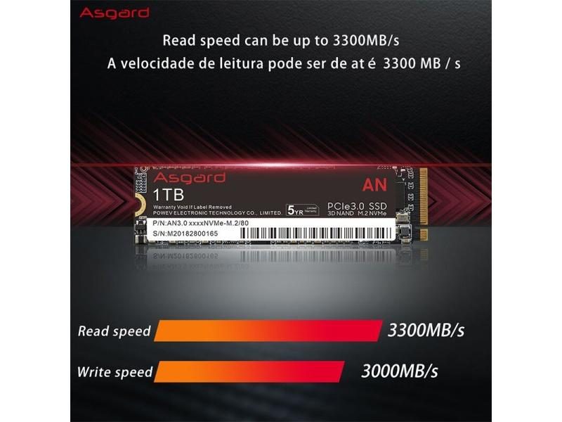 Asgard X4 NVMe 512GB/1T Series 3000MB/s Internal