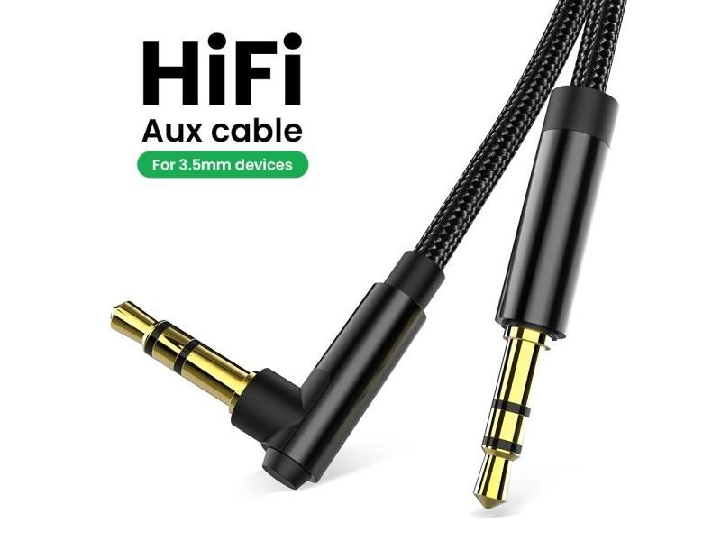 Audio Cable 3.5mm Male To Male 90 Degree AUX For Samsung Carousel 2