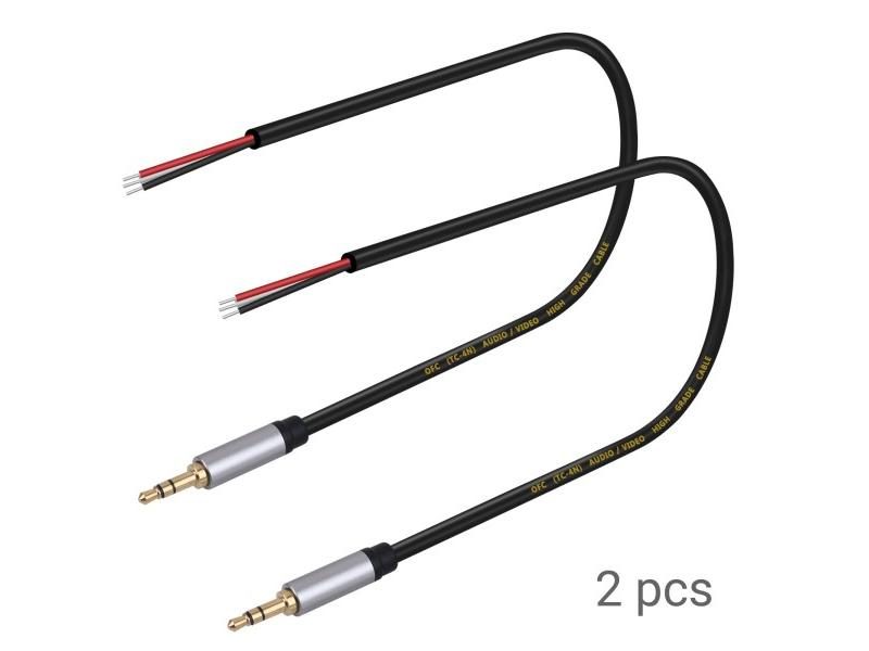 3.5mm Male Plug To Bare Wire Open End TRS 3 Pole Stereo 1 8" Cable For Headset Carousel 2