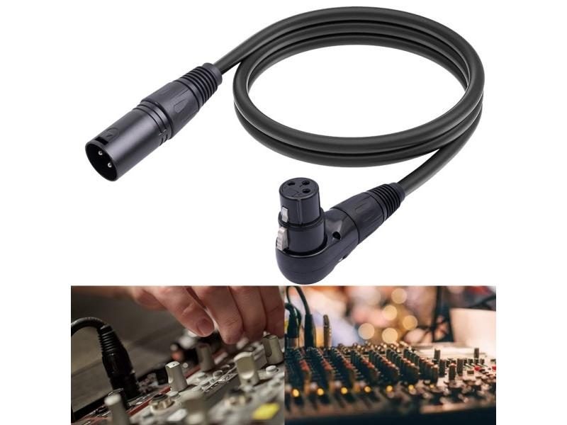 Right Angle XLR Female To Straight XLR Male 3 Pin Adapter Cable For Studio Carousel 2
