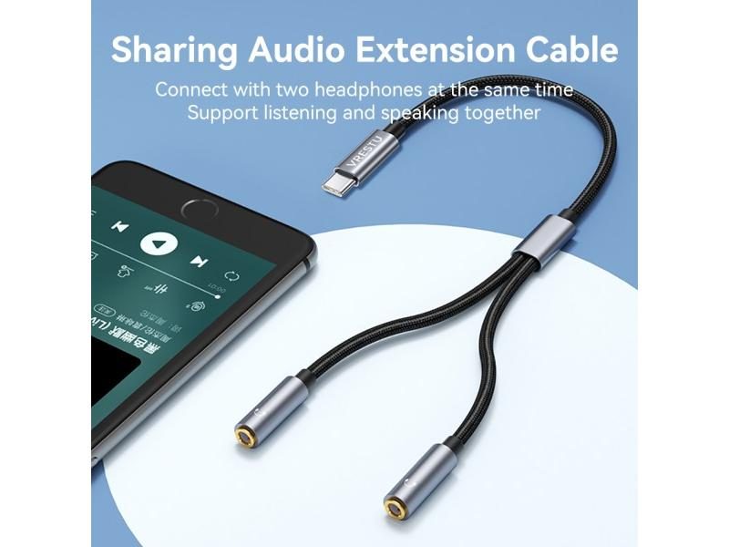 C To Dual 3.5mm Jack 3 5 AUX USB C For Tablet Phone Laptop PC DAC Chip Carousel 1